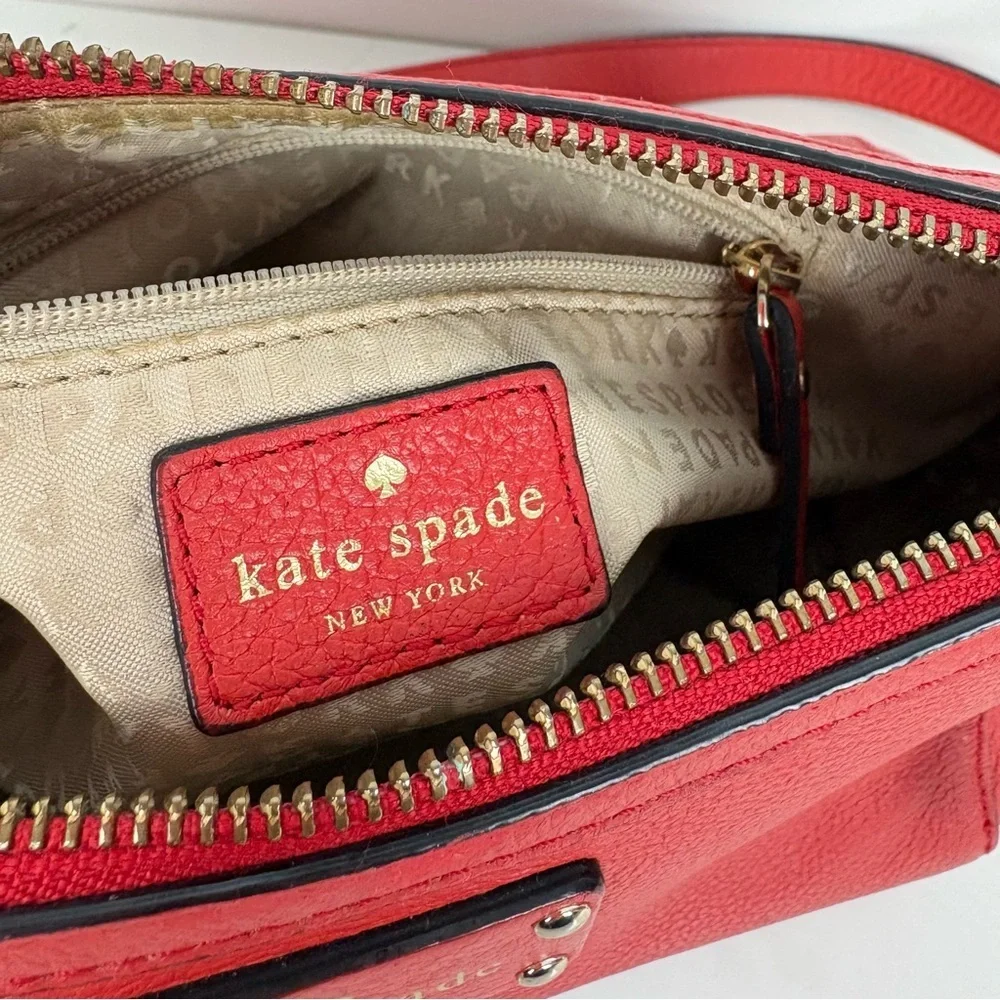 KATE SPADE Berkshire Road Gabriella Leather Crossbody/ Shoulder Bag Red - $298.